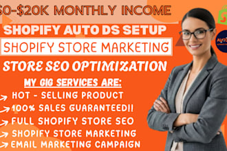 do auto ds for shopify winning products, shopify store design, seo, marketing