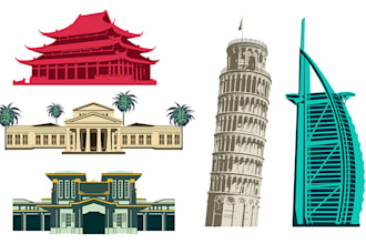 draw asset illustration landmark or character