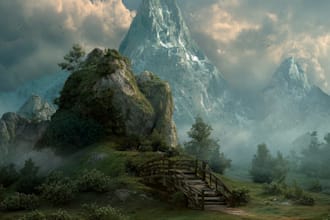 do stunning fantasy landscape, background illustration