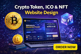 create crypto token meme coin ico nft presale bitcoin investor website design
