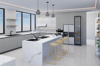 render farmhouse kitchen interior,modular kitchen design,rustic bathroom design