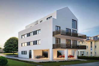 revit 3d model residential villa house, outdoor flat roof, front balcony dessign