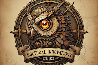 design a smart vintage owl eye logo for your brand