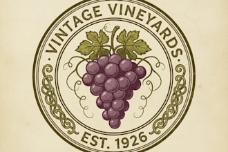 design a classic vintage grapes logo