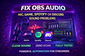 fix obs audio issues, mic, game, spotify or discord sound