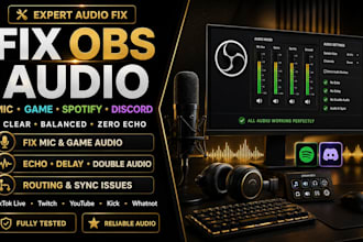 fix obs audio issues, mic, game, spotify or discord sound