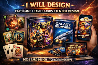 design card game playing tarot card tcg trading box design ads game