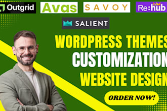 customize wordpress websites using outgrid, savoy, avas, rehub, salient themes