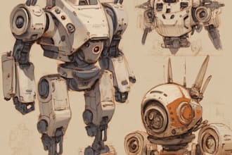 create or design mechs robots concepts