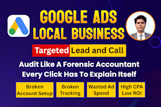 setup and optimize google ads for local business, plumbing pest control