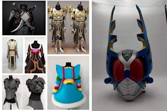do 3d cosplay creation halloween mask 3d helmet wearable armor pepakura eva foam