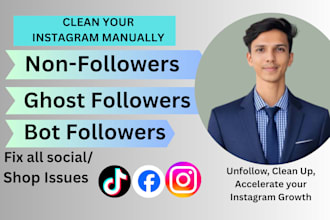 manually unfollow instagram followings and remove bot, ghost fake followers