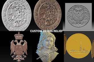 design custom 3d bas relief cnc carving files 3d sculpting medallion stl model