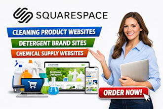 build cleaning product website detergent chemical supply squarespace website