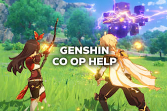 play genshin impact with you and help in co op