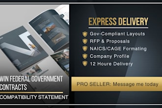 design federal government capability statement in 12hrs, design company profile