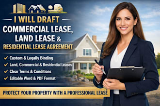draft commercial lease, land and residential lease agreement