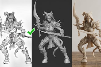 convert 2d to 3d toy 3d figures, figurine from picture and images to 3d printing