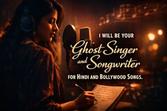 be your ghost singer and songwriter for hindi and bollywood songs