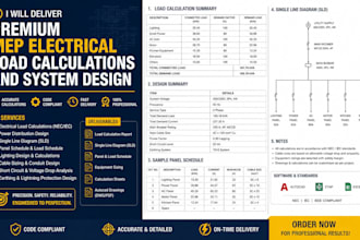 deliver premium mep electrical load calculations and system design