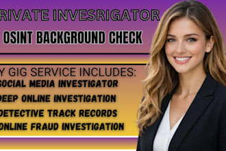 be your private investigator, osint background check online private investigator