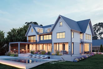 redesign modern villa house,cladding wood facade, outdoor patio, driveway design