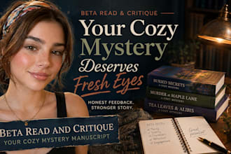 beta read and critique your cozy mystery manuscript