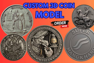 sculpt 3d bas relief coin, medallion,  portrait coin for cnc and 3d printing