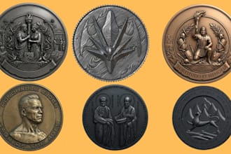 sculpt printable 3d coin, bas relief medallion, pendant for cnc and 3d printing