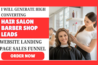 generate hair salon barber shop beauty salon leads and build website