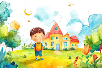 design children story book illustration and children story