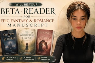 be your beta reader for epic fantasy and romance manuscript