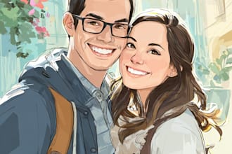 paint custom couple portrait