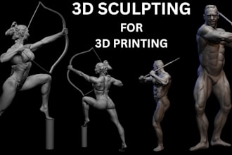 sculpt 3d character modeling toy model statue fantasy character for 3d printing