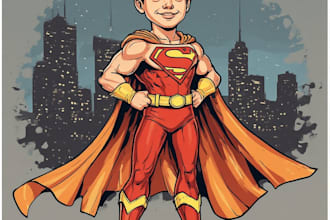 design powerful superhero character artwork