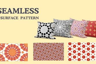 design seamless surface patterns for fabric, bedding, cushions and mugs