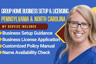 setup group homecare, write policy and procedure  manual for license application