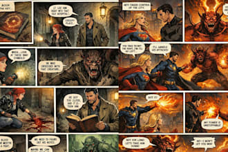 illustrate comic book pages, graphic novels, and indie comics as a comic artist