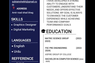 design an eyecatching professional CV