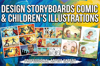 design professional storyboards comic book children book illustration