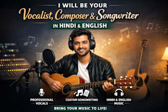 provide professional vocals, composition and songwriting in hindi and english