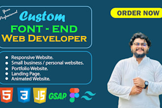 responsive HTML CSS javascript website with gsap animations
