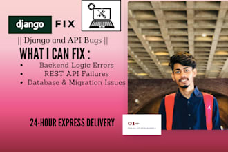 fix bugs and errors in your django or react application