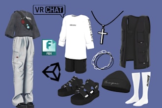create custom vrchat clothing accessories outfits with rigging and physbones
