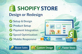 build shopify website, design or redesign shopify store