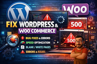 fix wordpress or woocommerce bugs, errors and issues