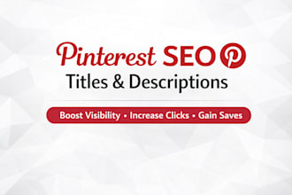 write SEO optimized pinterest titles and description