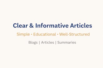 clear well researched content and summaries