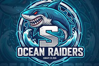 make a unique shark mascot logo for your company