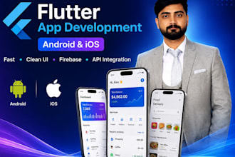 develop a custom flutter app for android and ios